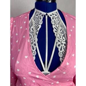 White Lace Halter Corset Cami Top | Romantic Cottagecore Villain Small